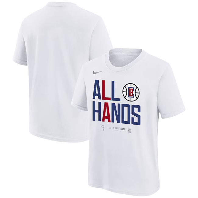 Men's Los Angeles Clippers White 2024 Playoffs Mantra T-Shirt